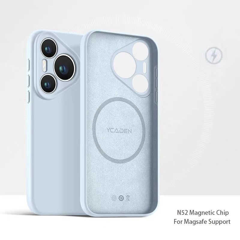 Magnetic Liquid Silicone Case for Huawei Pura 80 70 P60 Nova 14 Pro