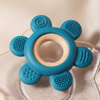 Baby Wooden Flower Teether Food Grade Silicone Toy
