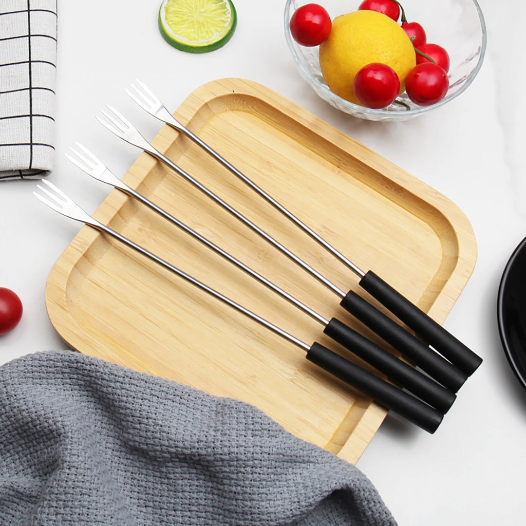 6Pcs Stainless Steel Fruit Fork Set Dessert, Cake & Cheese Fork Set