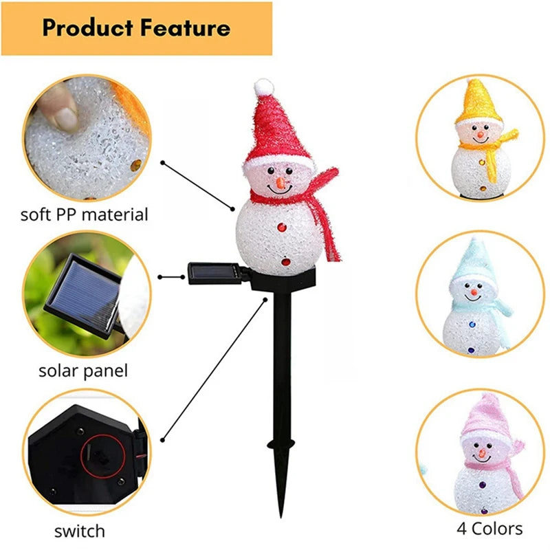 Solar Snowman Garden Light Christmas Décor