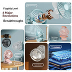 Portable Rechargeable Clip Fan with Night Light 360° 3-Speed USB