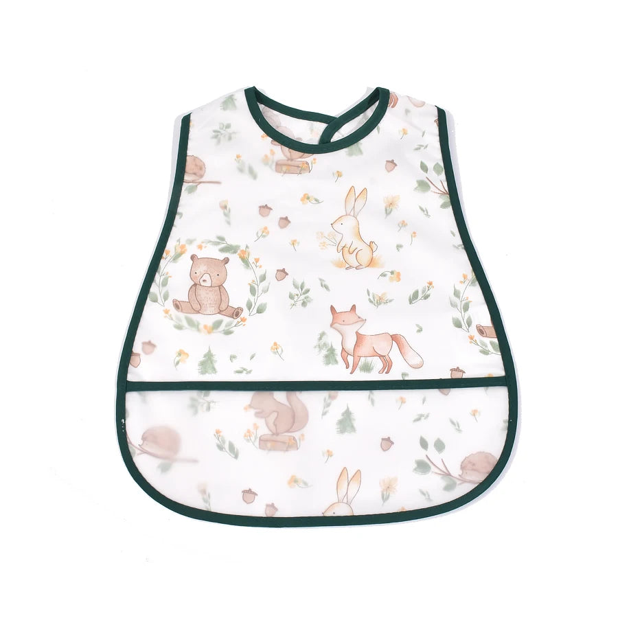 Cartoon EVA Waterproof Baby Bib with Pocket Feeding Apron