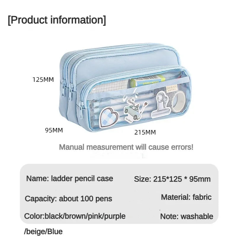 Transparent Pencil Case Large Capacity Storage Bag