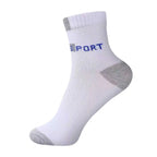 5 Pairs Men Cotton Sports Crew Socks Breathable Soft Summer