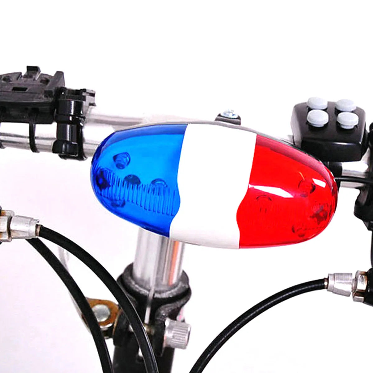 Bicycle Police Siren Horn 4 Sound Bike Bell with LED Strobe Light Secondary image