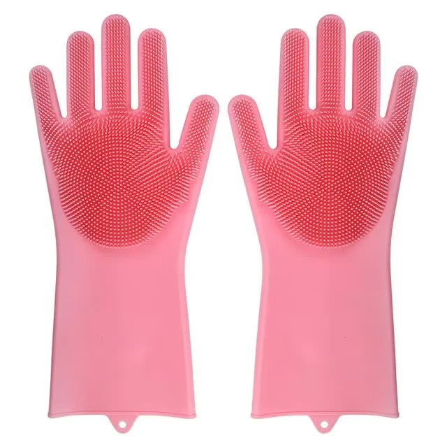 Silicone Dishwashing Gloves Magic Scrubber Gloves
