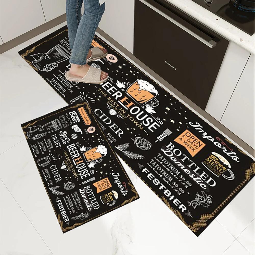 High-End Kitchen Rug Waterproof Non-Slip Washable Entrance Doormat