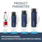BPA Free Water Bottle 500ML 1000ML Leakproof Sports Cup