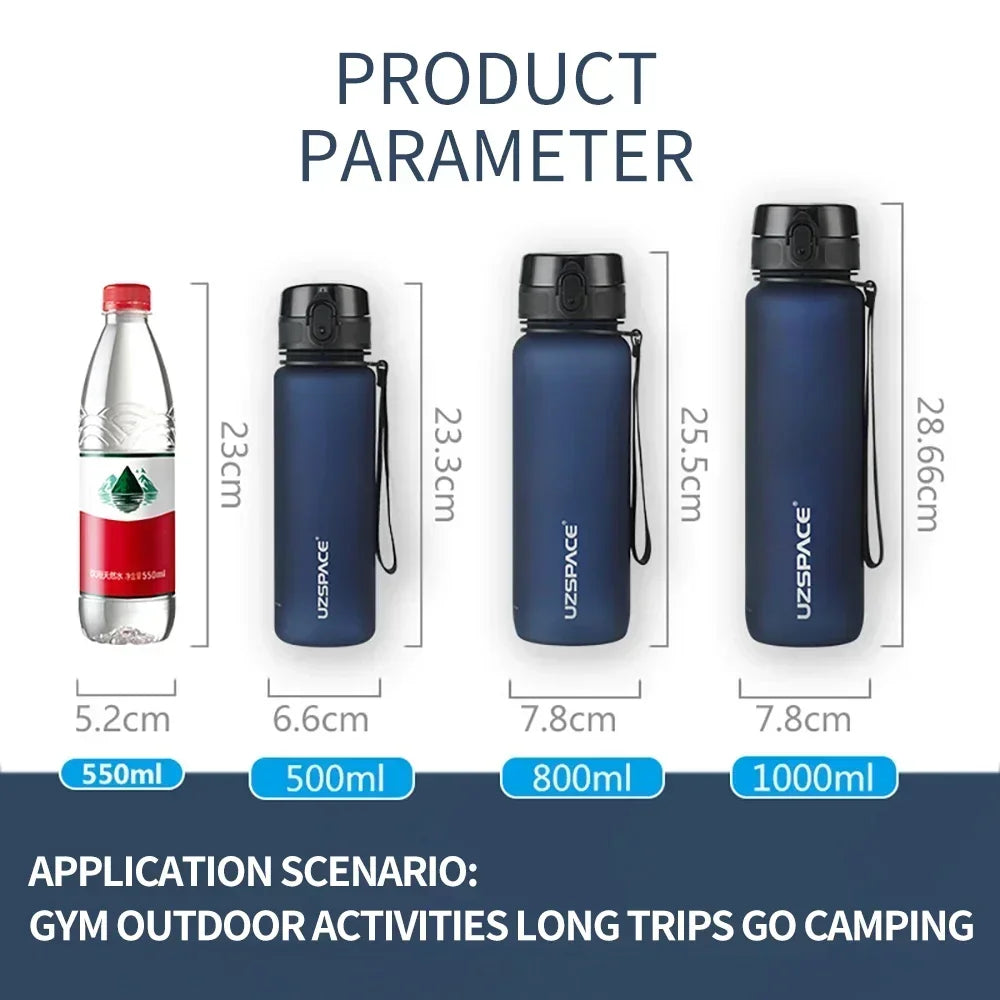 BPA Free Water Bottle 500ML 1000ML Leakproof Sports Cup
