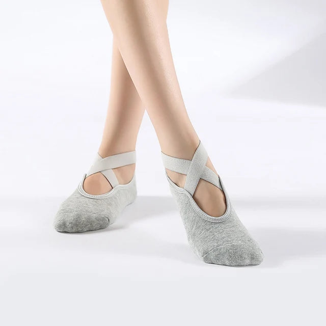 Women Non Slip Yoga Grip Socks Pilates Ballet Dance Cotton Sport