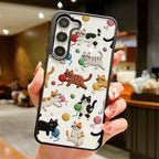 Cute Cat Wrist Strap Case For Samsung A26 A36 A56 S24 S25 S26 Ultra