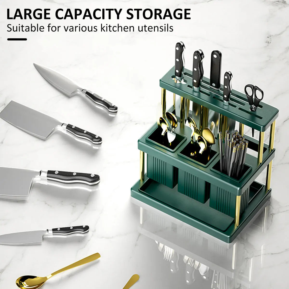 Kitchen Knife Holder Cutlery Drainer Rack