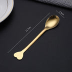 2Pcs Love Handle Coffee Spoon Set – Stainless Steel Tea & Dessert Spoon
