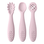 3PCS Baby Learning Spoon Set Soft Feeding Spoons for Toddlers