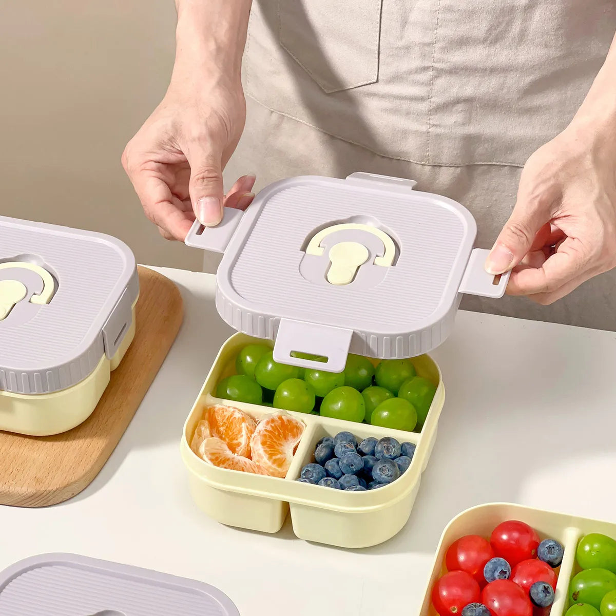 WORTHBUY Portable Lunch Box Leakproof Microwave Safe Bento Box