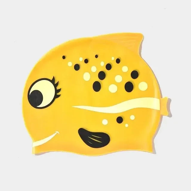 Kids Silicone Swimming Cap Waterproof No-Pull Hair Swim Hat