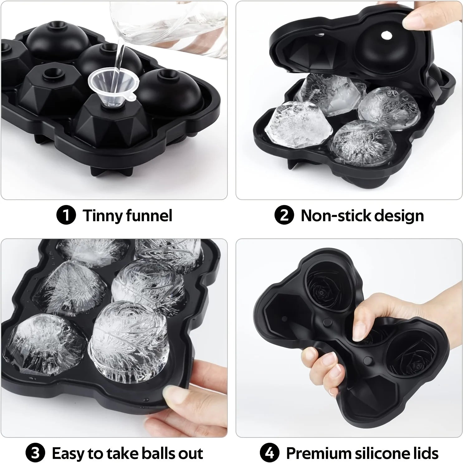 Diamond Rose Gun Shape Ice Cube Mold Silicone Cocktail Ice Maker Tray