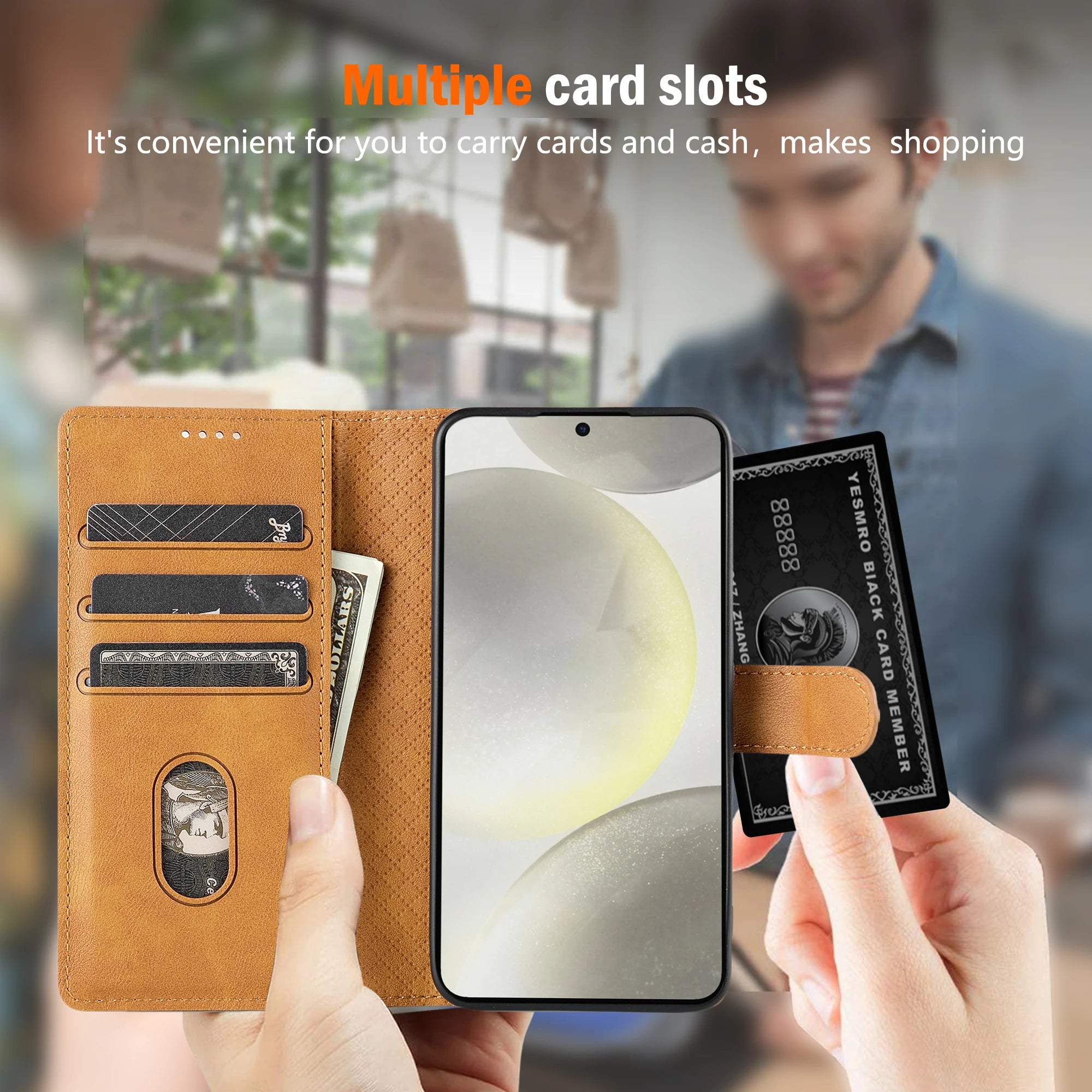 Business Leather Wallet Case for Samsung Galaxy S22 S23 S24 S25 S26