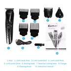 Kemei KM1506 Hair Clipper 3in1 Trimmer USB Recharge Beard Nose Shaver