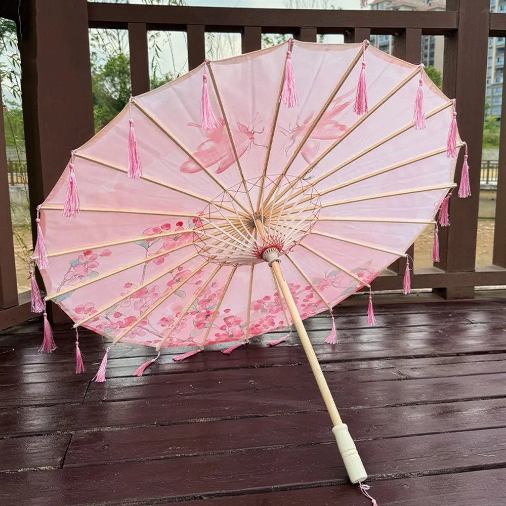 Buy 70cm Chinese Silk Tassel Umbrella
