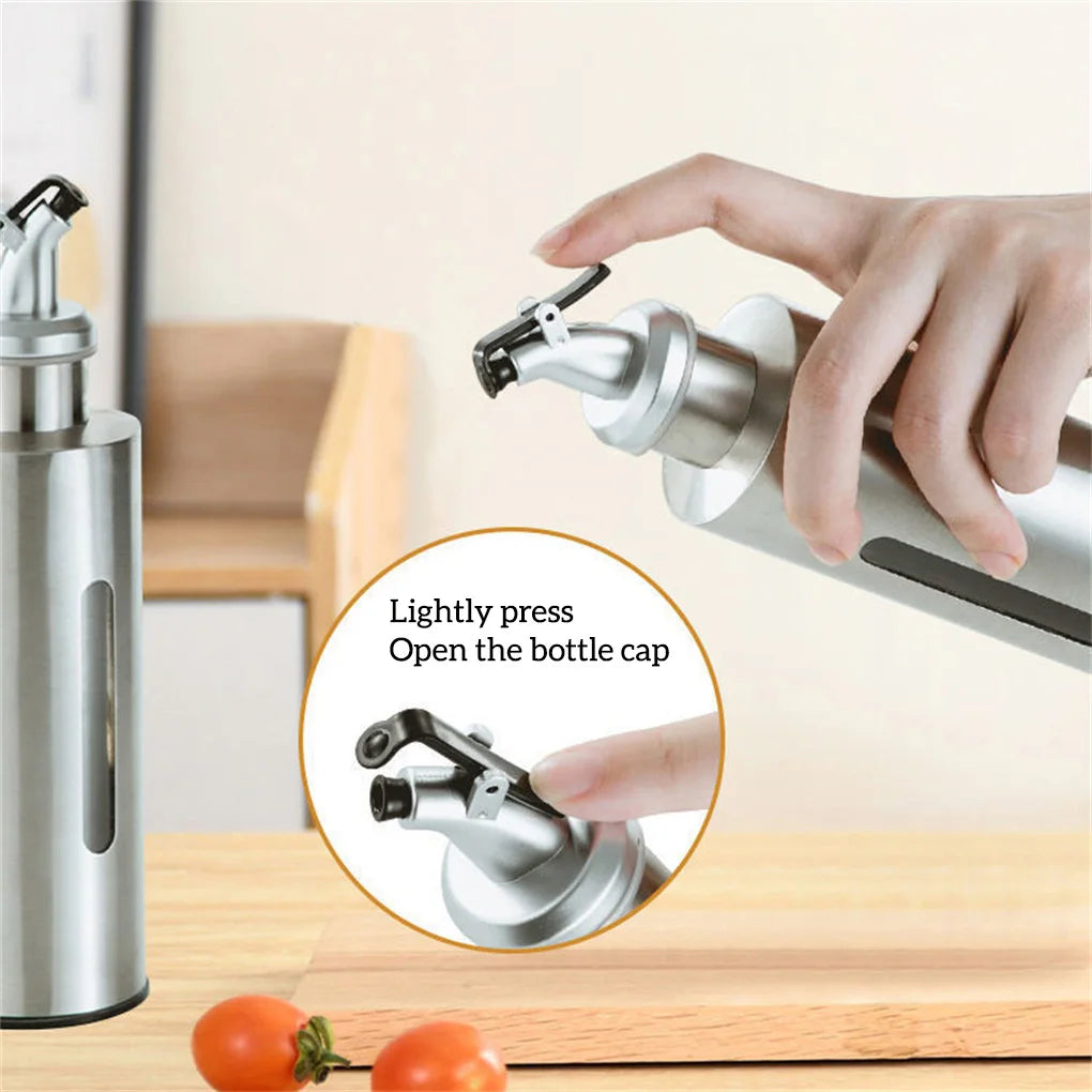 Portable Stainless Oil Bottle 190ml Kitchen Sauce & Vinegar Dispenser