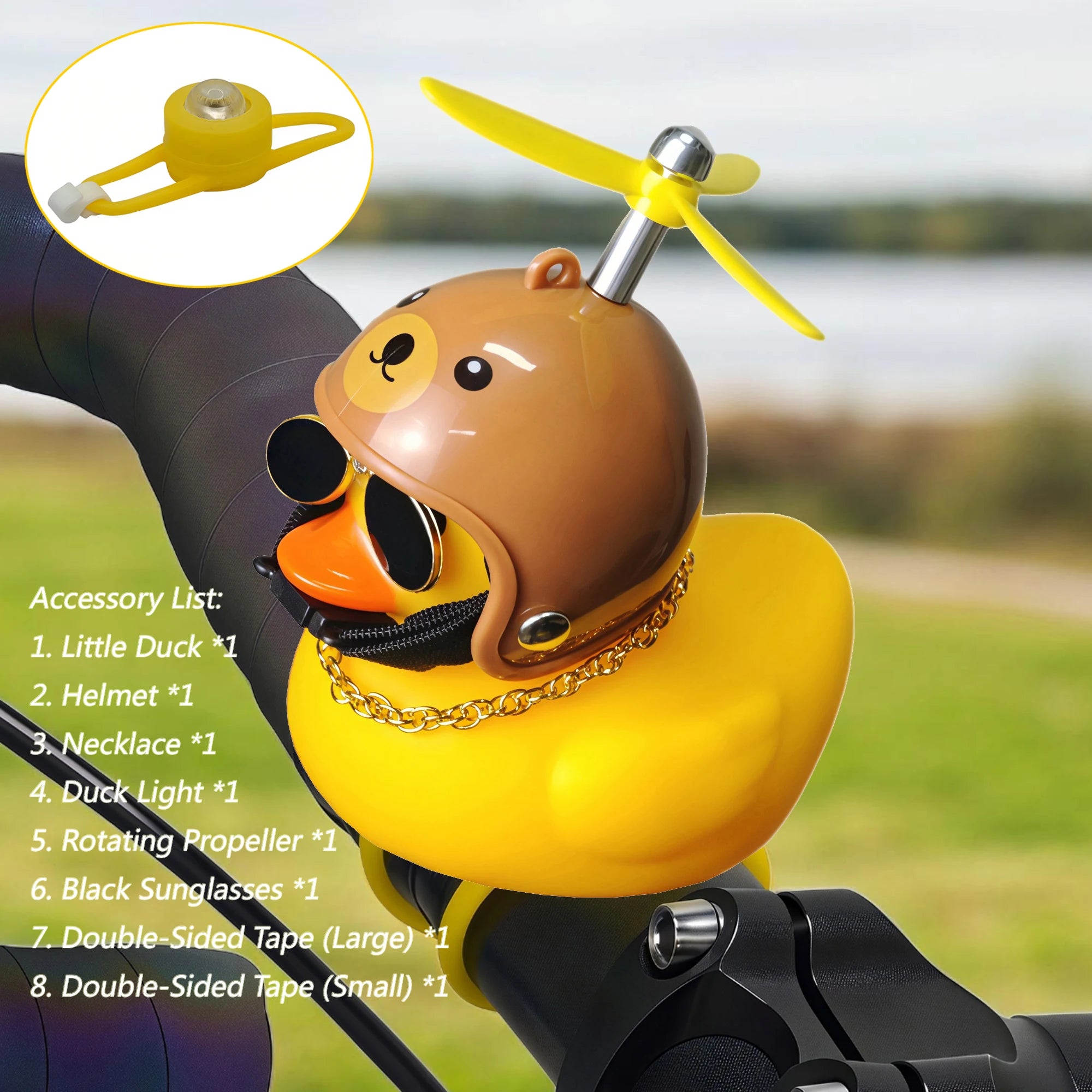 Yellow Duck Bicycle Bell Cute Cartoon Duck Bike Light Accessory