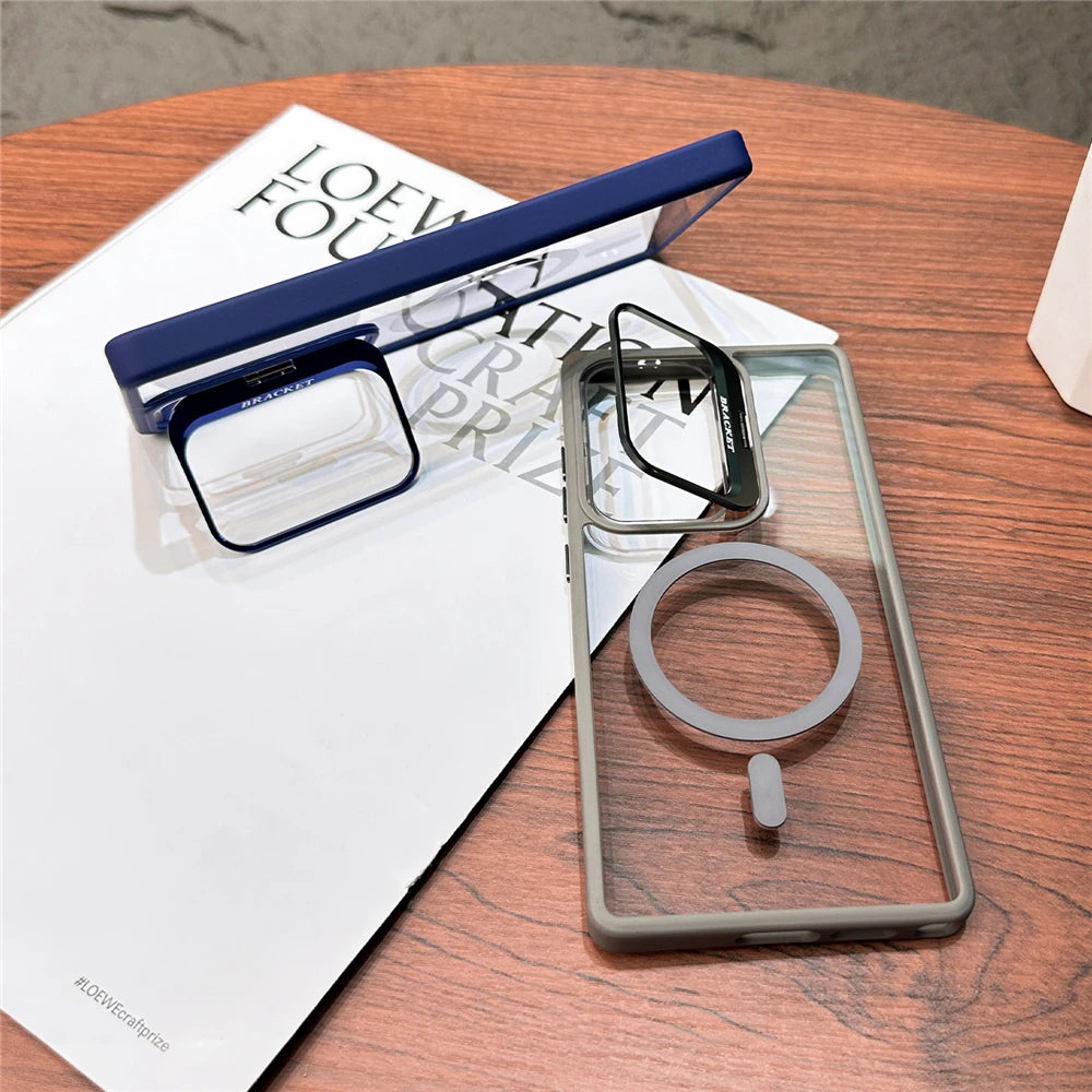 MagSafe Fold Lens Stand Case for Samsung Galaxy S22 S23 S24 S25 S26