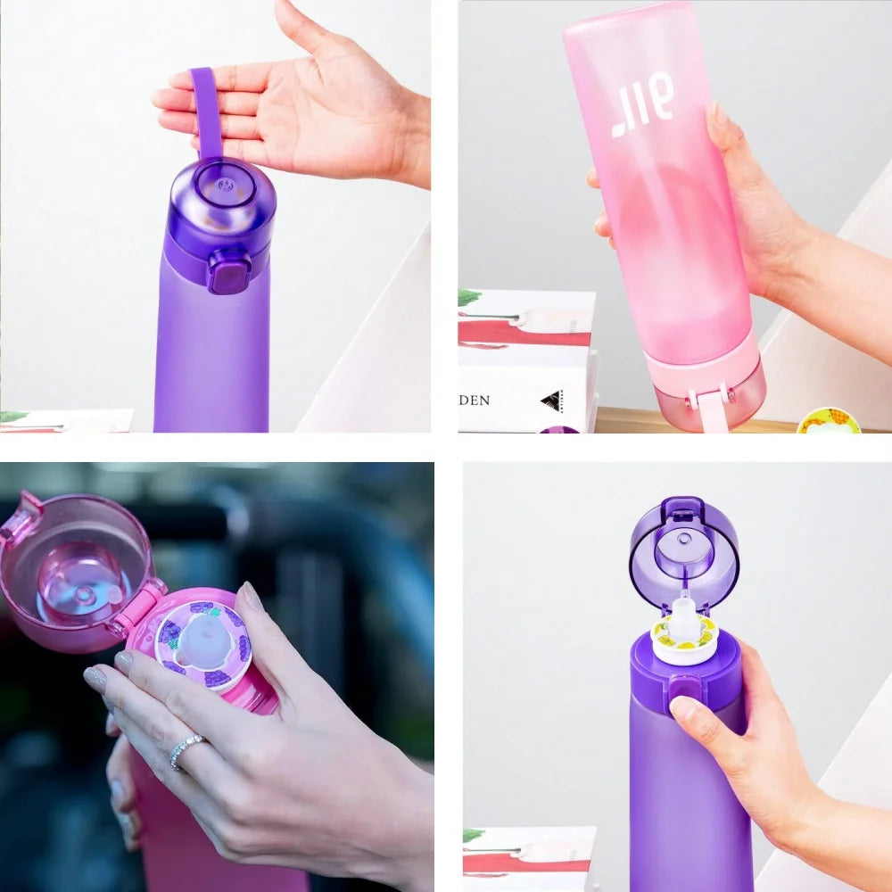 Air Water Bottle with Flavor Pods Leakproof Sports Cup