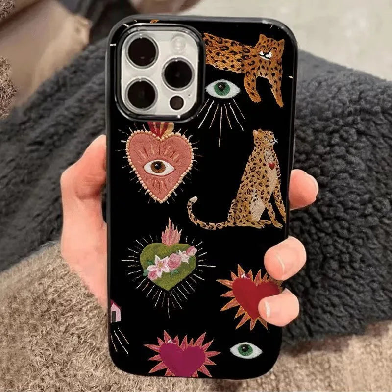 Luminous Graffiti Love Case for iPhone 16 15 14 13 12 11 Pro Max