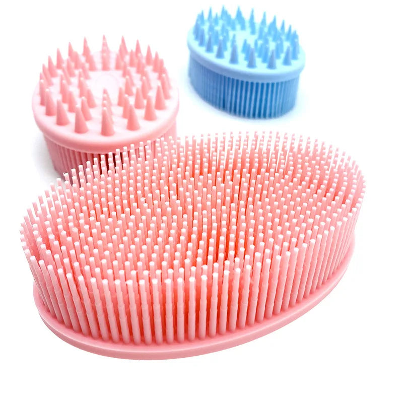 Baby Double-Sided Bath Brush Soft Silicone Hair & Body Brush