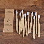 10PCS Bamboo Toothbrush Set Soft Charcoal Bristle Eco Dental Care