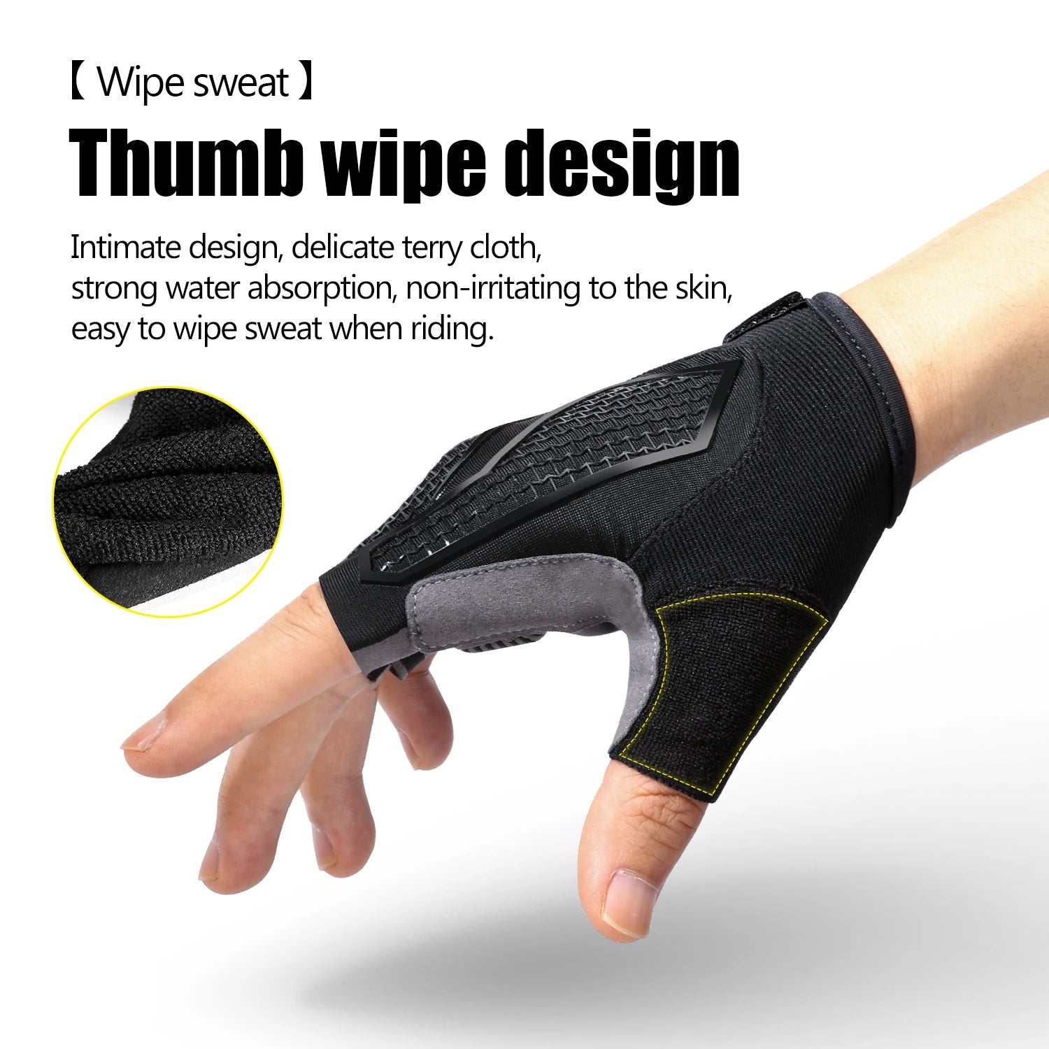 Summer Half Finger Cycling Gloves Breathable MTB Gym Anti Slip