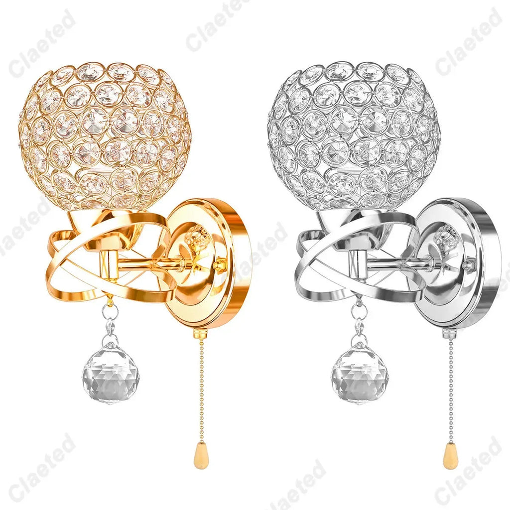 European Crystal Wall Lamp Elegant Bedside Sconce