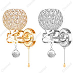European Crystal Wall Lamp Elegant Bedside Sconce