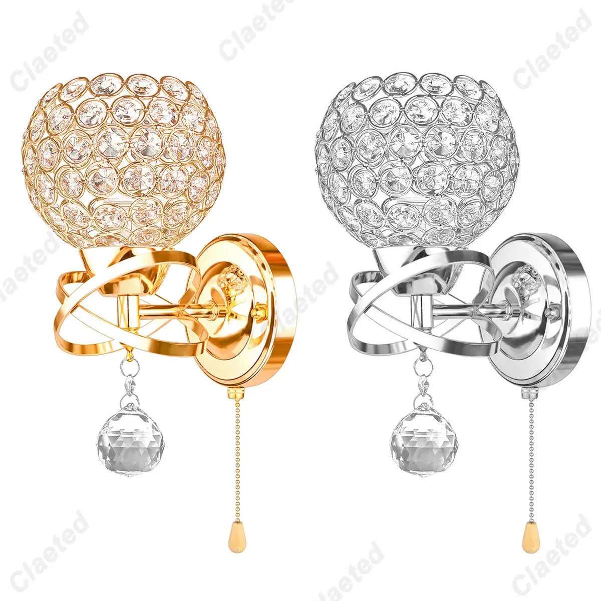 European Crystal Wall Lamp Elegant Bedside Sconce