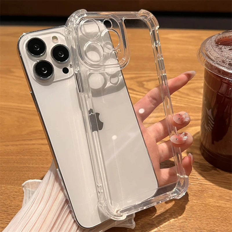 Luxury Clear Shockproof Case for iPhone 17 16 15 14 13 12 11 Pro Max