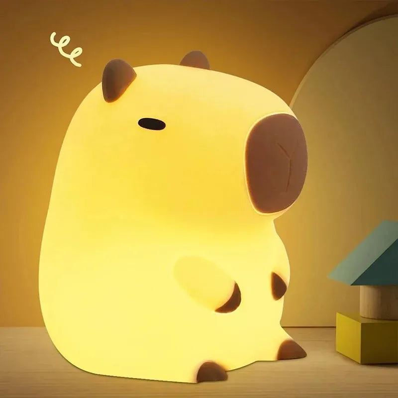 Cute Capybara Night Light Silicone Bedside Lamp