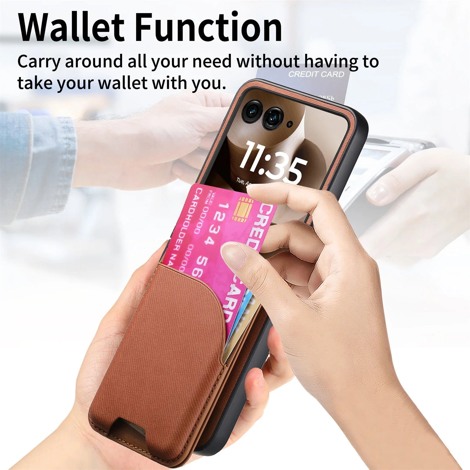 MagSafe Leather Card Holder Case for Motorola Razr 70 60 50 Ultra
