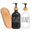 Black Dish Soap Dispenser Set Refillable Kitchen Sink Soap & Detergent Bottles