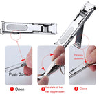 Ultra Thin Nail Clippers Portable Stainless Steel Travel Manicure Tool