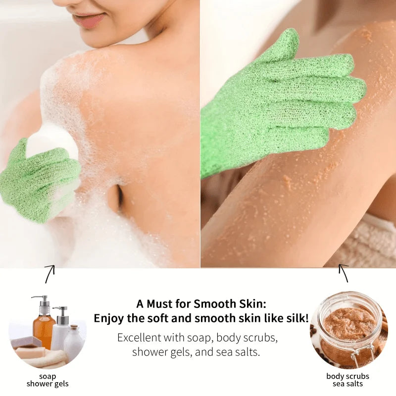 Colourful Exfoliating Bath Gloves Double Sided Spa & Shower Body Scrub