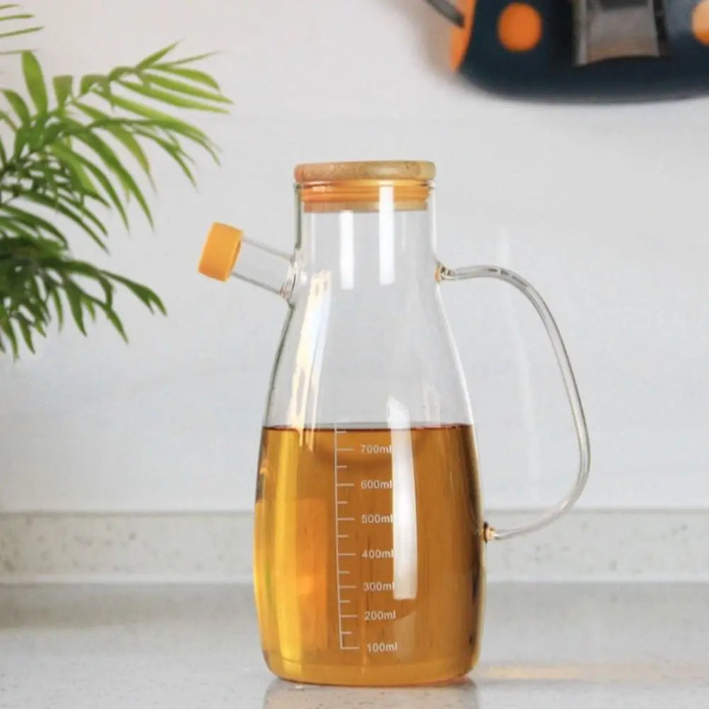 900/1000ml Glass Oil Bottle Heat Resistant Oil Dispenser with Handle