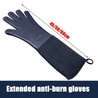Extra Long Silicone Oven Mitts – Professional Heat Resistant Grill Gloves