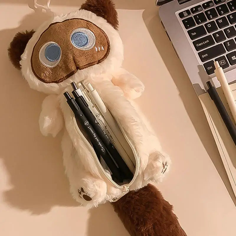 Plush Big-Eyed Cat Storage Bag Stationery Case
