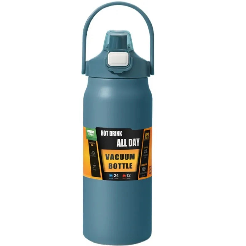 304 Stainless Steel Thermos Bottle with Straw 800-1500ML