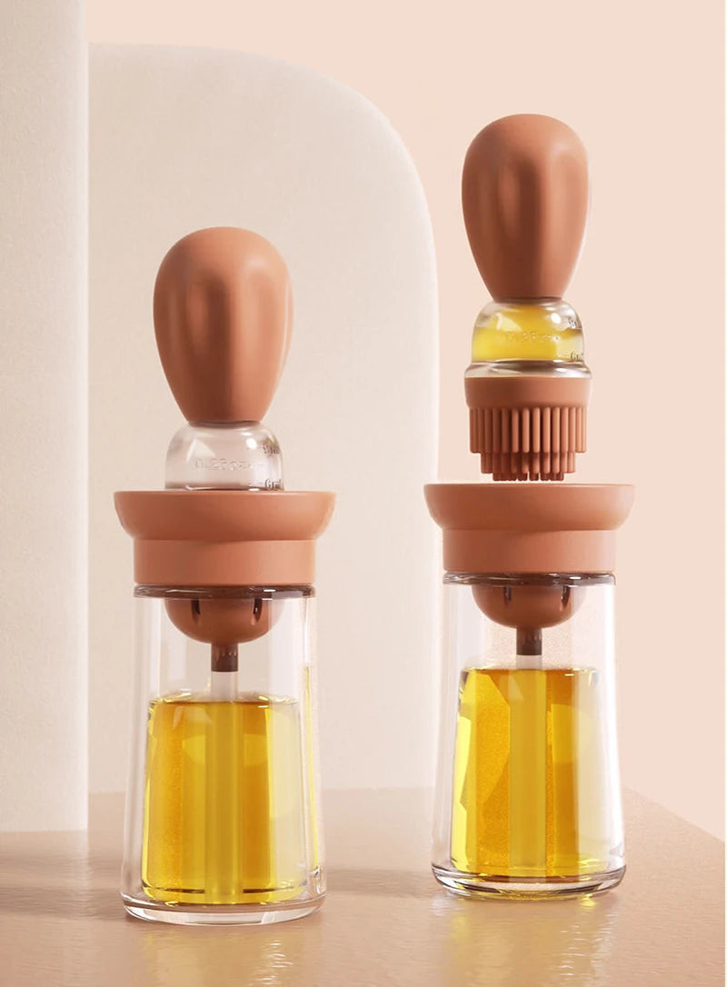 Portable Silicone Oil Bottle Brush BBQ Cooking & Baking Oil Dispenser