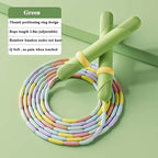 2.8M Bamboo Beaded Jump Rope PVC Segmented Skipping Rope for All Ages