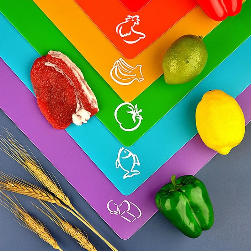 6PCS Flexible Cutting Mats Non-Slip Chopping Boards