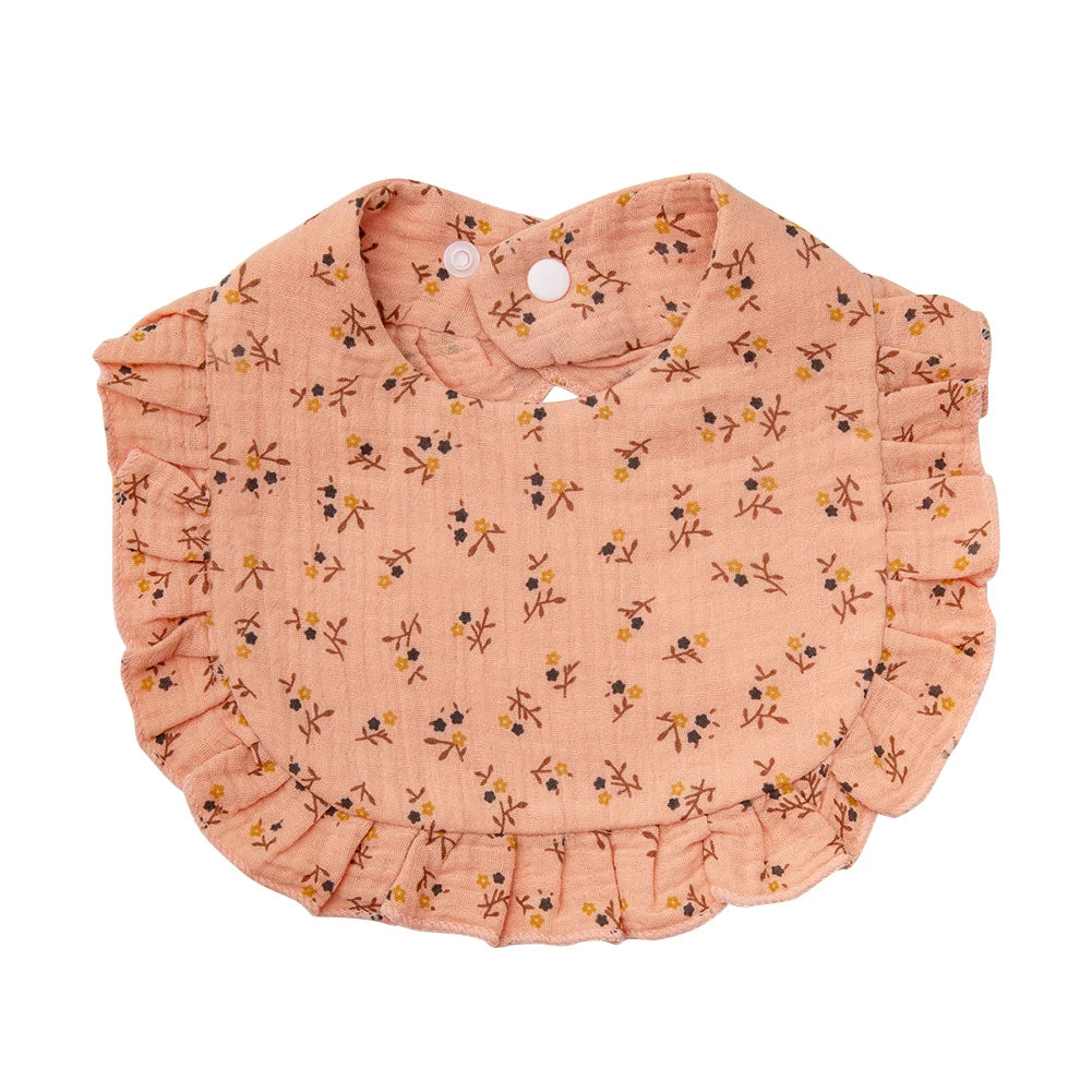 Flower Print Baby Bibs Soft Cotton Feeding Scarf for Girls