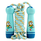 Kids Adjustable Skipping Rope Wooden Handle Cotton Boys & Girls